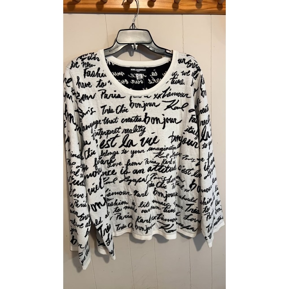 Karl Lagerfeld Women's Script Print Sweater